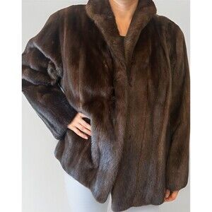 Vintage Ralph Rupley Size M Houston Mink Fur Jacket Brown Short Hand Tailored